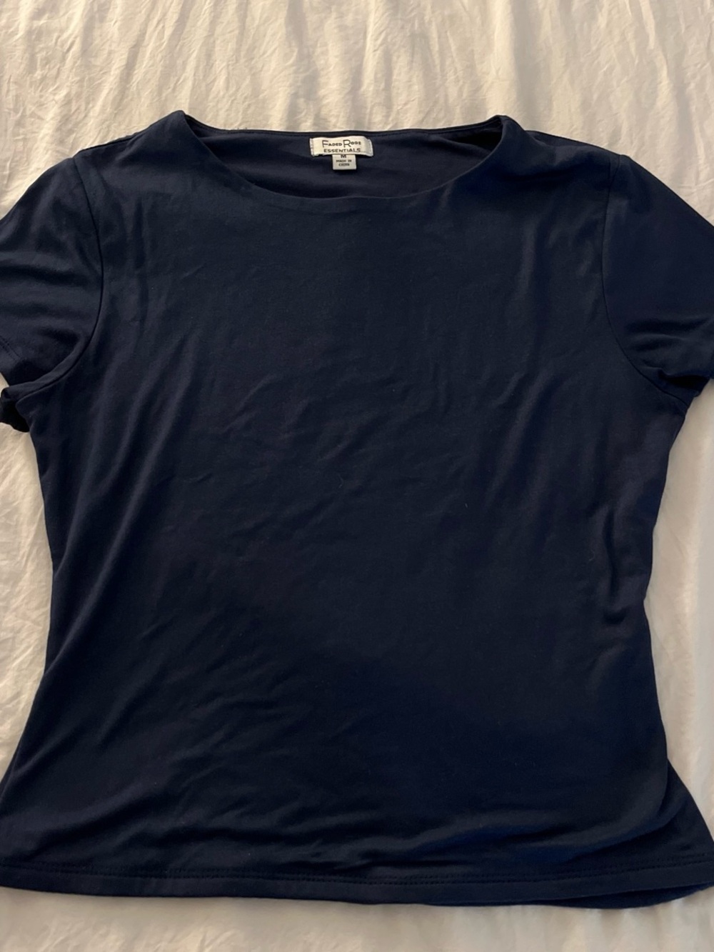 Faded Rose Navy Short-Sleeve Crewneck Top